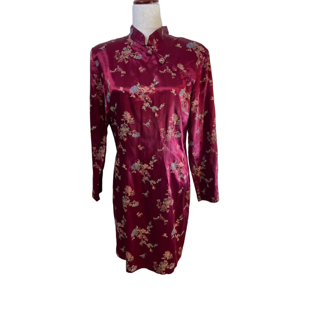 Cimmaron Women's Pink‎ Floral Print Long Sleeves Mini Dress Size 14